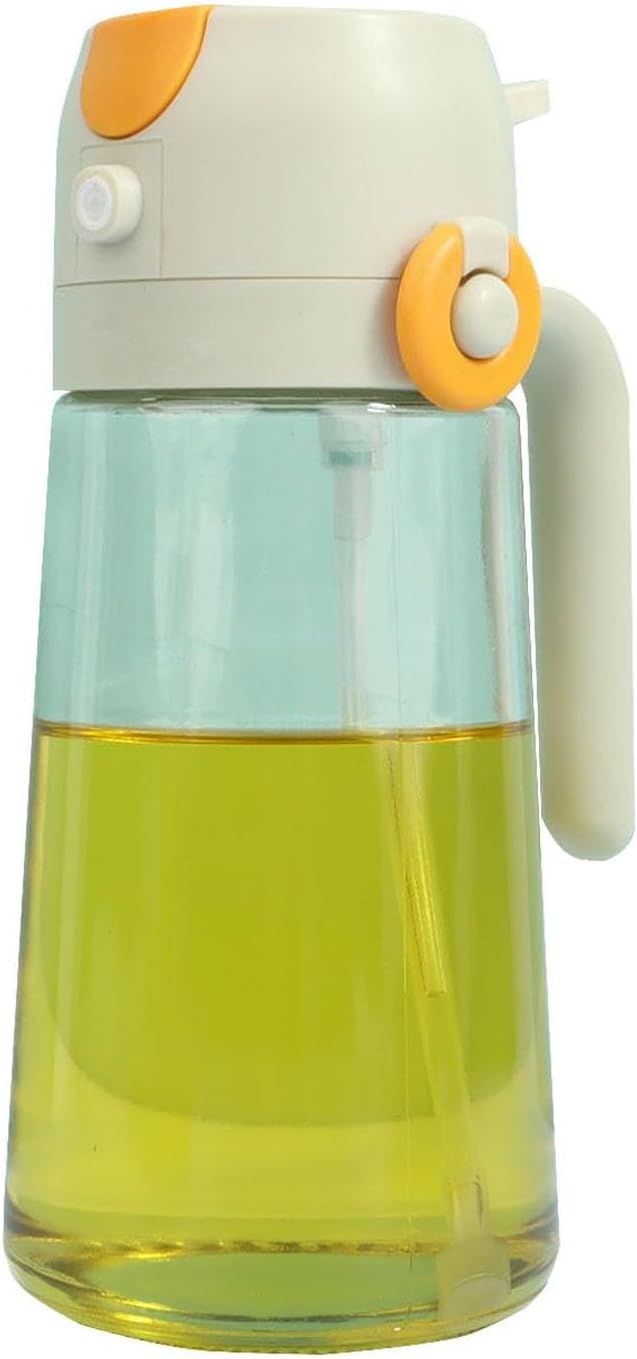 2 In 1 Oil Dispenser And Oil Sprayer, 16 Oz/470 Ml Oil Dispenser For Kitchen Spray, With Fine Mist Nozzle, Suitable For Cooking, Air Fryer, Salad, Grilling(1pcs) (white-A)