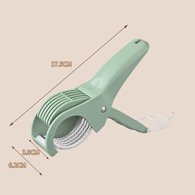 Multi-Functional Banana Slicer Cutter - All-in-One Kitchen Gadget for Fruits & Vegetables, Perfect as Grape Cutter & Strawberry Slicer, Safe for Kids & Dishwasher Safe (Green)