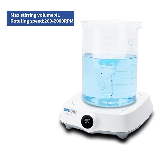ONiLAB 7" Magnetic Stirrer with 8PCS stir bar Set and stir bar Retriever, Magnetic Mixer Max Stirring Capacity 3000mL (No Heating)