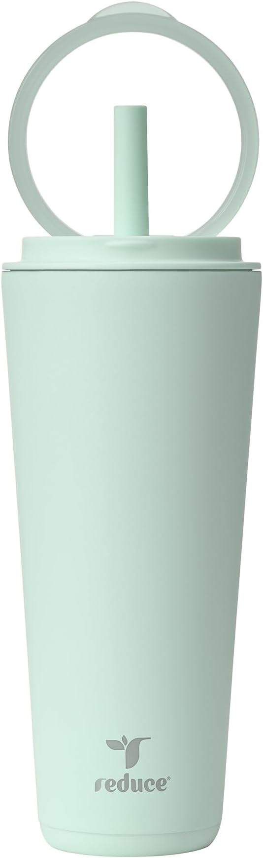 REDUCE Halo 32 oz Stainless Steel Vacuum Insulated Tumbler - Spill Proof Travel Mug with Flip Handle Lid - Keeps Drinks Cold for 32 Hrs - Dishwasher Safe - Cupholder Friendly - Sea Glass
