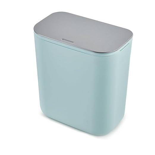 2.4 Gallon/9L Hanging Trash Can with Stainless Steel Lid, Mountable Compost Bin for Kitchen Cabinet Door, Under Sink Food Waste Container for RV, Bathroom, Office