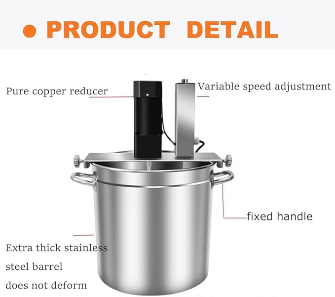 Automatic Electric Pot Stirrer Mixer, Adjustable Speed Jam Mixer with 4-Blade Scraper for Home, Restaurant & Food Factory