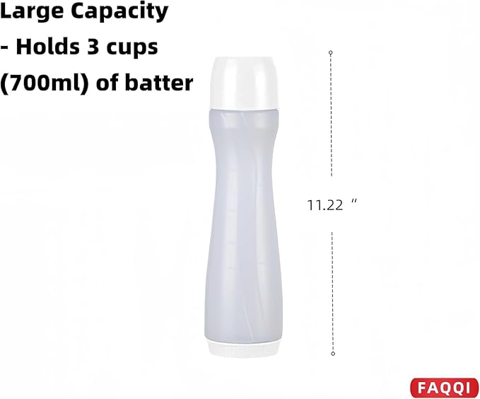 Premium Pancake Pen - Batter Squeeze Bottle for Perfect Pancake Designs | Easy-to-Clean Pancake Batter Dispenser with Drip-Free Valve | Ideal for Pancakes, Waffles, and Baking Needs White