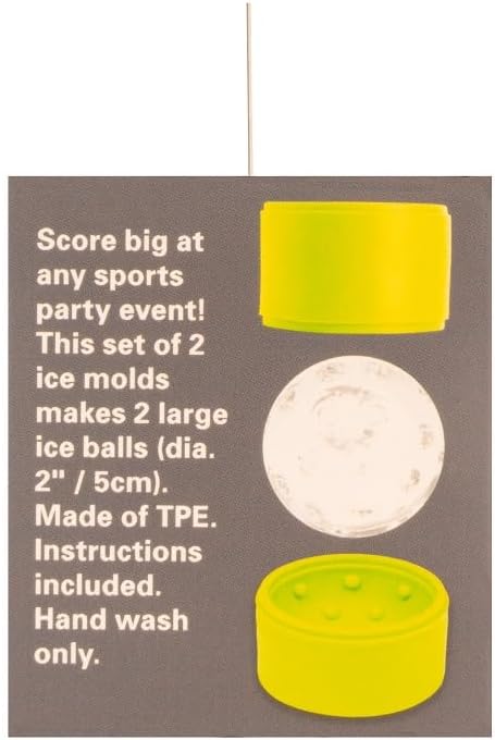 Kikkerland Pickleball Ice Ball Molds, Set of 2 Ice Molds