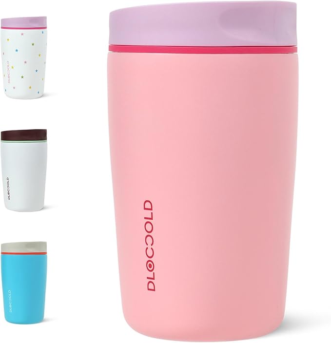 DLOCCOLD Insulated Stainless Steel Coffee Tumbler with Spill Resistant Lid, Reusable Iced Coffee Cup, Cup Holder Friendly Travel Coffee Mug, 12oz