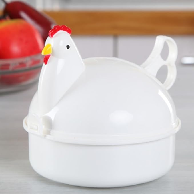 Chicken Shaped Microwave Egg Boiler, Microwave Eggs Poacher, Cooker Boiler Steamer Gadgets for Hard Boiled Egg, Poacher Boiler Cooker for Home Kitchen Restaurants