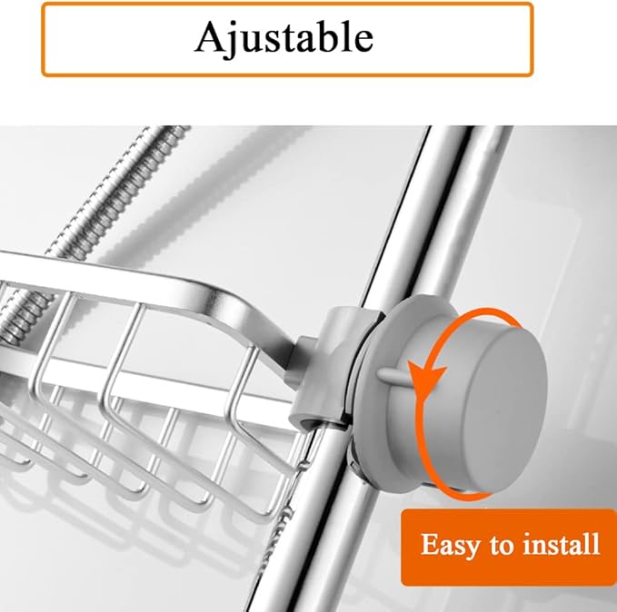 Faucet Sponge Holder Kitchen Sink Caddy Organizer Over Faucet Hanging Drain Rack (Normal, Silver)