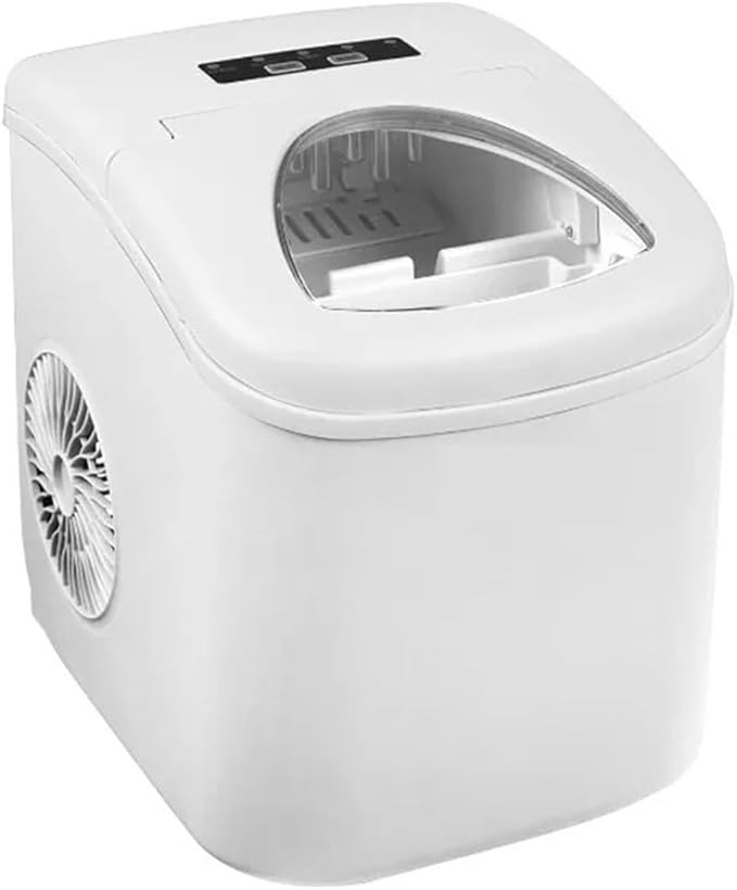 ice Crusher, Portable Compact Ice Maker, Counter Top Ice Making Machine, 26lb per Day, White,for Home, Restaurants & Cafes