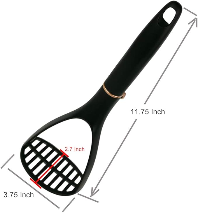 TENTA KITCHEN Good Grips Nylon Potato Solid Masher Professional Nylon Potato Masher,Garlic Press,Cooking and Kitchen Gadget. Ricer Press Blender Crusher for Non-Stick Cookware