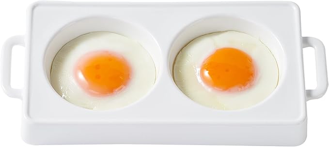 EliteVibe Ceramic Microwave Egg Cooker, BPA-Free Non-Stick Non-Toxic & Heat-Resistant Quick Cooking Egg Maker, Dishwasher Safe