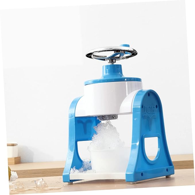 Tofficu Manual Ice Shaver Crusher for Home Use Portable Mini Ice Crushing Machine Easy Operation with Detachable Design for Summer Treats Blue