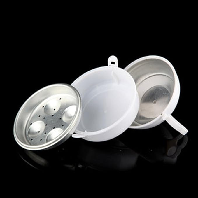 Microwave Egg Boiler, 4 Eggs Boiler Cooker Microwave Egg Steamer, Microwave' Eggs Boiler with Lid for Soft/Hard Boiled Eggs' Microwavable Egg' Poacher Cooking Kitchen Tools (COLOR:White)
