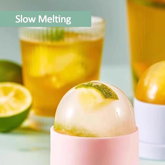 Ice Cube Molds, Silicone Sphere Ice Mold Maker, Stackable Easy Release Circle Ice Cube Mold with Lids, Spherical Ice Makers with Lids for Whiskey, Cocktails, Bourbon, and Drinks (1.9In*6 Balls)