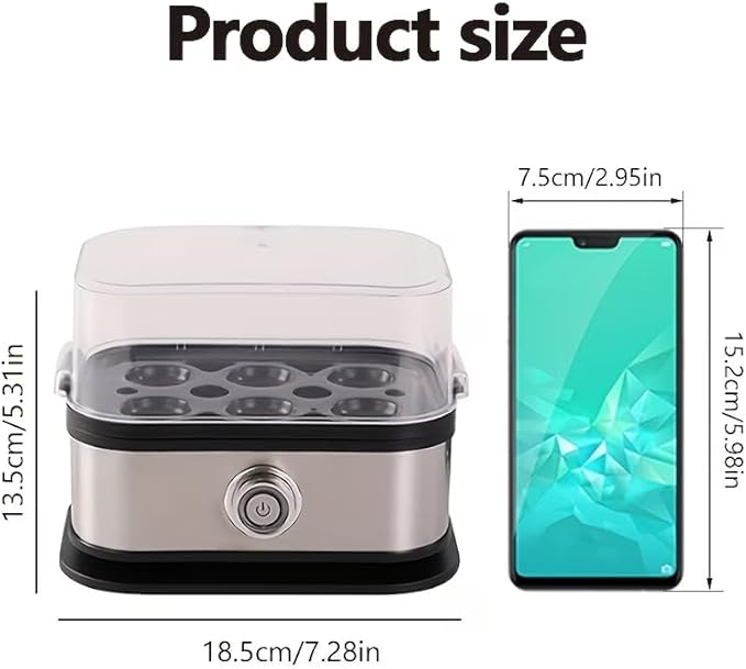 Rapid Egg Cooker Electric 6 Eggs Capacity, Soft, Medium, Hard Boiled, Poacher, Omelet Maker Egg Poacher With Auto Shut-Off, BPA Free, Gift for Holidays Birthday