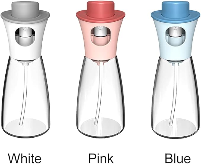 Oil Sprayer for Cooking, 180ml Glass Oil Dispenser Bottle Spray Lemon Juice Sprayer forSalad, Baking, Cleaning, Plants(blue)