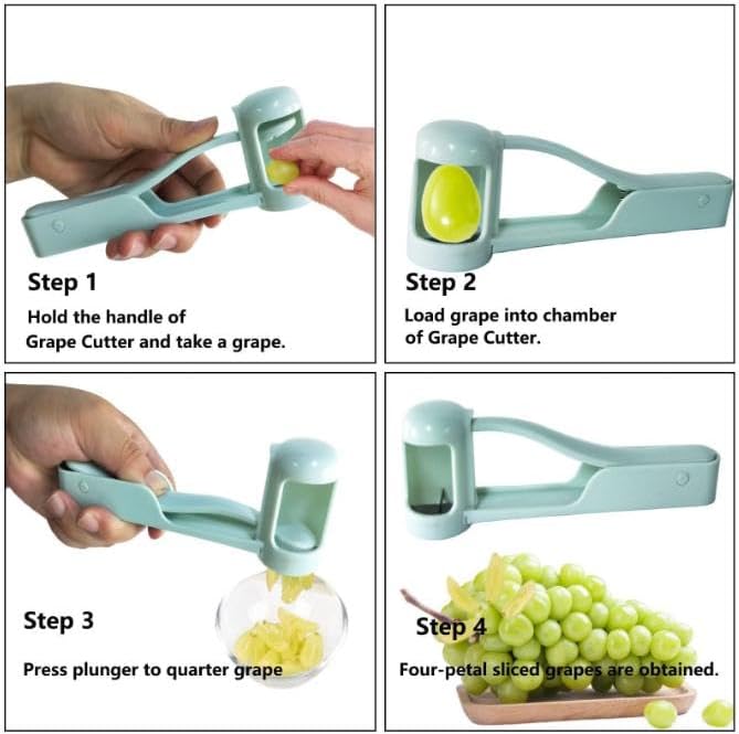 Grape and Cherry Tomato Cutter, Fruit Slicer Handheld, One Second Fruit Slicer for Cherry Tomatoes, Ideal for Grapes, Cherry Tomatoes, Strawberries, Blueberries, And Small Fruits (B)