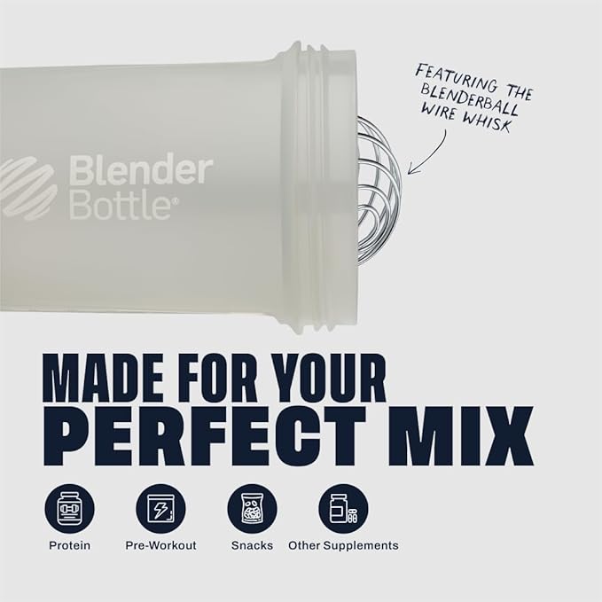 BlenderBottle Shaker Bottle with Pill Organizer and Storage for Protein Powder, Classic V2 ProStak System, 22-Ounce, Smoke Grey