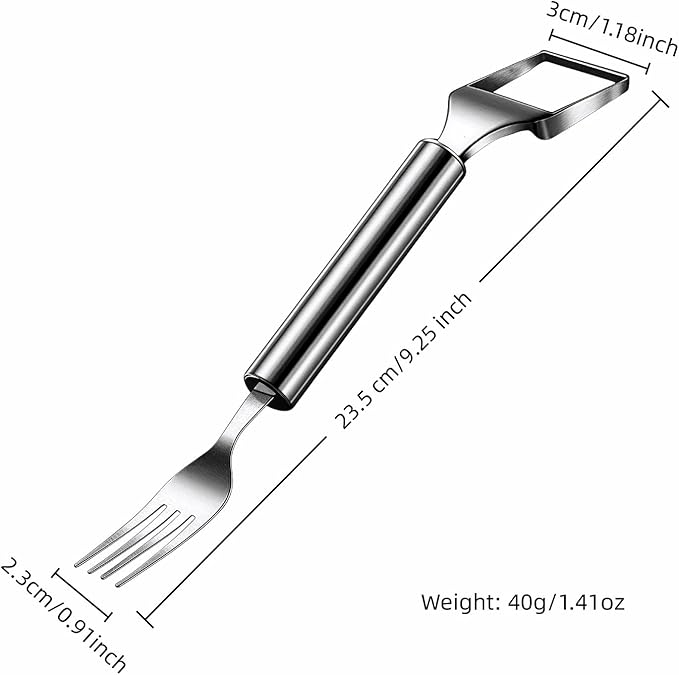 2-in-1 Stainless Steel Watermelon Slicer & Fork | Easy Cut, Serve, Enjoy | Kitchen & Camping Must-Have Tool for Fruit Salad, Parties, BBQ | Dishwasher Safe & Rust-Proof