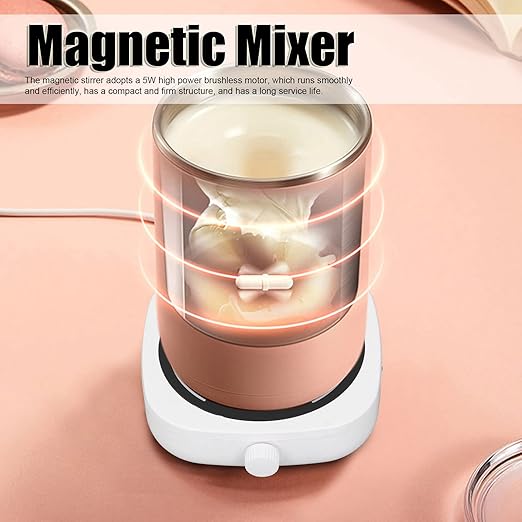 1L Magnetic Stirrer Tempered Glass Automatic Pot Stirrer Silent Mini USB Magnetic Liquid Mixer for Home 5x4.5x1.4in