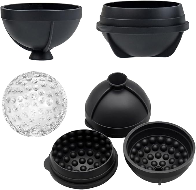 Bangp Golf Ball Ice Molds Set of 4,Whiskey Round Ice Cube Molds, Novelty Sphere Ice Molds Create 2.5 Inch Golf Ice Balls - Each Stone Keeps Your Drinks Cool and Unique,for Men and Women