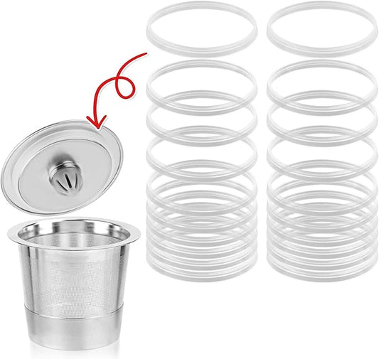 20 Pcs Silicone Gaskets for Keurig Stainless Steel Refillable, Reusable Gasket Ring Replacement Silicone Seals for Keurig Reusable Coffee Filter