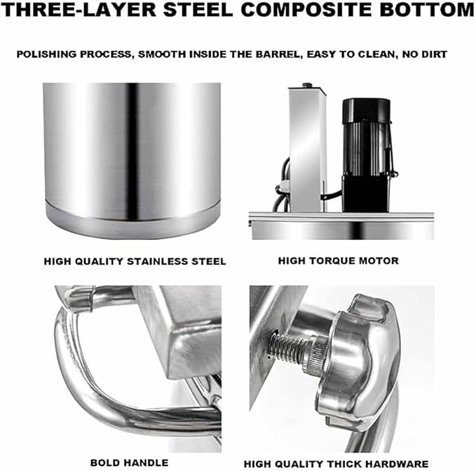 Automatic Food Mixer, Pot Stirrer Mixer Electric, Electric Mixer Machine for Jam Sauce, Stainless Steel Heating Food Mixer Equipment Auto for Mixing Jam&Sauce&Sticky Filling 40L