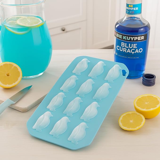HIC Kitchen Silicone Penguin Ice Tray, Non-Stick, Makes 12 Penguins