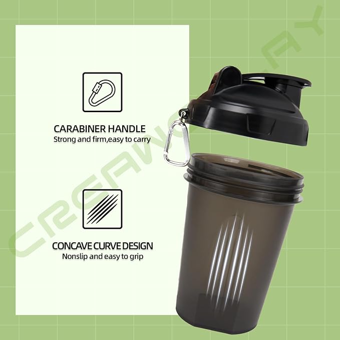 3 Pack Shaker Bottles for Protein Mixes, 17 oz Small Protein Shaker Bottle with Handle, Gym Shaker Cups with Blending Ball for Pre Workout, BPA-Free & Dishwasher Safe (Black, Pink, Blue)