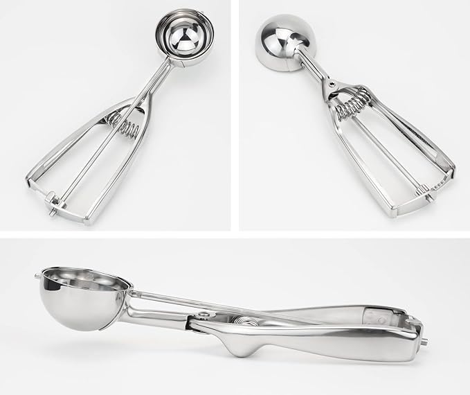 Solula-Stainless-Large-Cookie-Scoop, Cupcake Muffin Batter Dispenser, Ice Cream Cupcake Muffin Scoop, Food-grade 18/8 Stainless Steel, Size 24