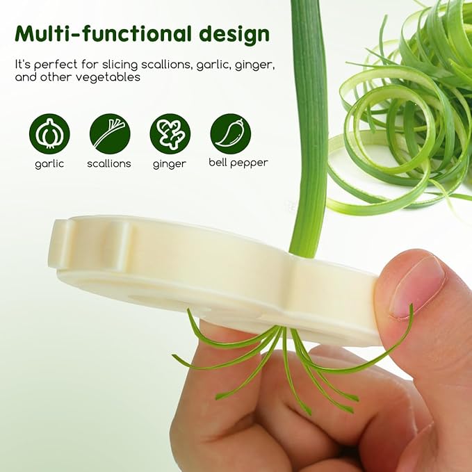 PRETYZOOM Green Onion Shredder 12 Blades Design for Uniform Precise Strips Equipped with 3 Blades Design Slicer for Other Vegetables Dishwasher Safe and Easy to Clean