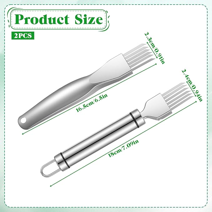 2 Pcs Green Onion Cutter Stainless Steel Green Onion Slicer Shred Silk The Knife Scallion Shredding Tool Multifunctional Vegetable Cutter Tool for Kitchen