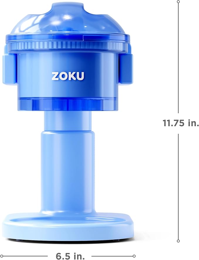 ZOKU Snow Cone Machine, Easy-to-Use Shaved Ice Maker with Stainless Steel Blades for Homemade Frozen Treats, Perfect for Icy Drinks, Slushies, and Margaritas