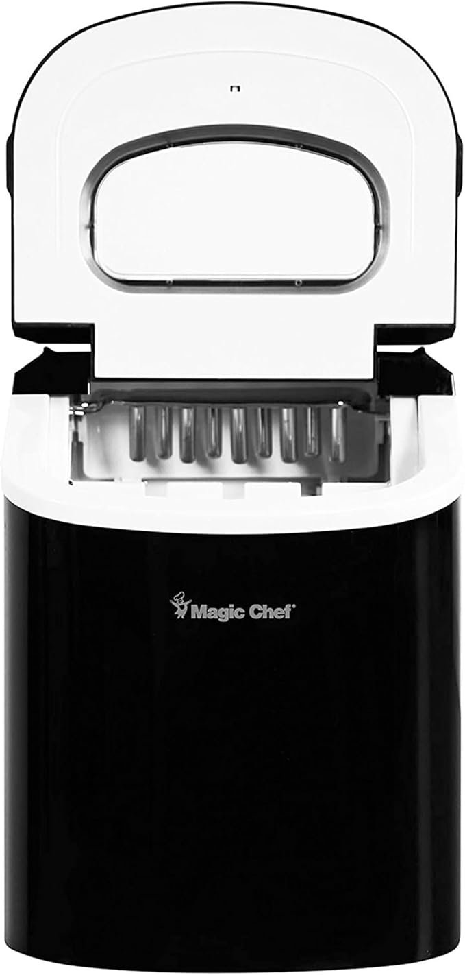 Magic Chef Portable Countertop Small Ice Maker for Kitchen or Home Bar, Tabletop, Parties, 27-Pound Capacity, Black