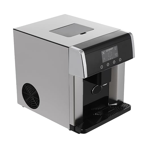 2-in-1 Nugget Ice Maker Countertop, 33Lbs/Day Portable Soft Chewable Ice Machine Self-Dispensing Pellet Ice Maker Stainless Steel Ice Making Machine with Self-Cleaning for Home Kitchen Bar Office