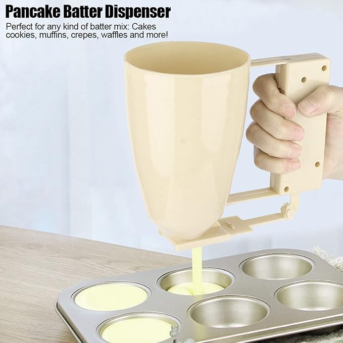 Restokki Pancake Batter Dispenser and Mixer for Waffles Muffin Mix Crepes Cakes, Pancake Batter Dispenser for Cupcakes