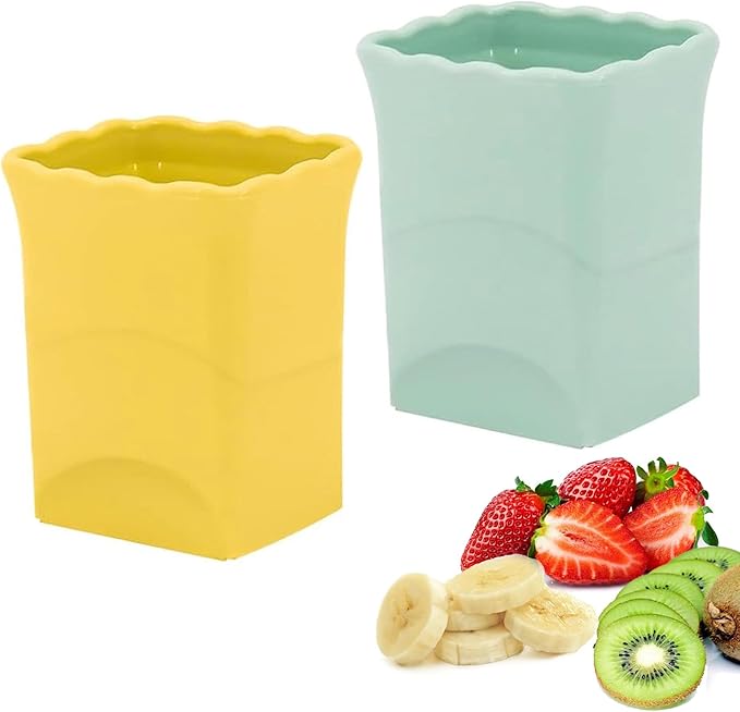 quskay 2-Pack Strawberry Slicer Cup Cutter: Fruit Cup Cutter Slicer Cup Chopper for Strawberries Egg Banana Slicer Quickly Making Fruit Vegetable Salad Strawberry Cutter Mini Slicer Kitchen Gadget
