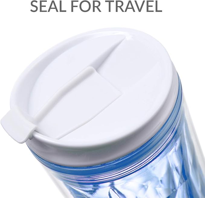 Cupture Crystal Click & Seal Shake Tumbler Cup for Hot or Cold Drinks, 1 Count (Pack of 1), Blue Sapphire,22 ounce