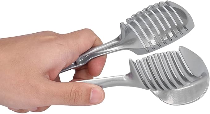 Lemon Slicer, Handheld Tomato Slicer Lemon Cutter Round Fruit Tongs Stainless Steel Onion Slicers Holder for Fruits Vegetables