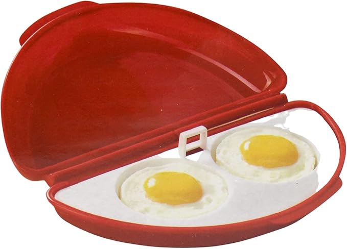 Microwave Egg Cooker for Sandwiches & Omelets – BPA-Free Microwave Egg Poacher, Fried Egg Maker, Omelet Maker, & Scrambled Egg Cooker – 2-Piece Breakfast Maker by Dependable Industries Inc. Essentials