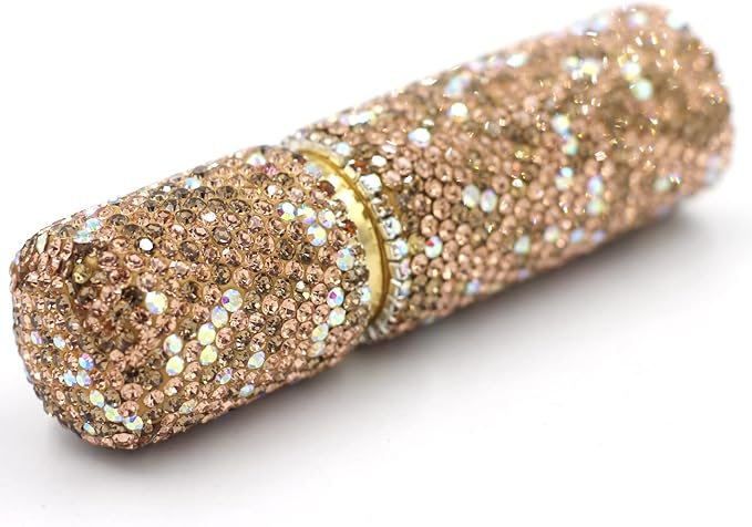 Rhinestone Empty Portable spray bottle, cosmetic Perfume spray bottle essential oil bottle glass perfume bottle 10ML (Gold)