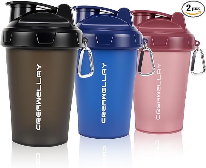 3 Pack Shaker Bottles for Protein Mixes, 17 oz Small Protein Shaker Bottle with Handle, Gym Shaker Cups with Blending Ball for Pre Workout, BPA-Free & Dishwasher Safe (Black, Pink, Blue)