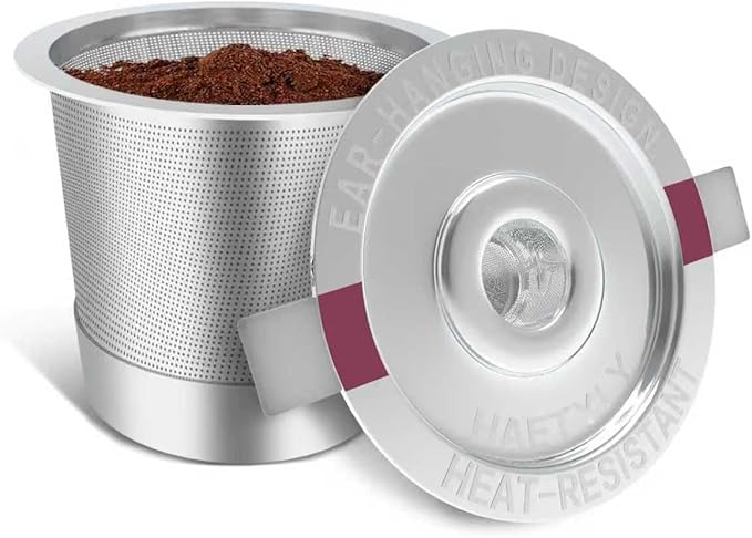 Haetyly Reusable K Cups Coffee Filter Campatible with Keurig 1.0 and 2.0 Coffee Machine,Stainless Steel Reusable Coffee Pods with Heat Resistant Handles Innovative Design (1Pack)