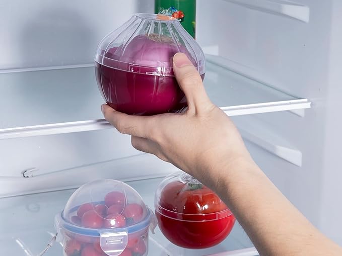 Onion Storage, Avocado Saver Keeper, Reusable Tomato Lemon Holder Storage Container (Garlice Saver)