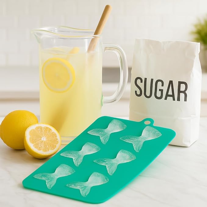HIC Kitchen Silicone Mermaid Tails Ice Cube Tray, Non-Stick, Makes 6 Mermaid Tails