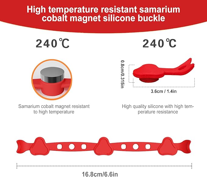 Air Fryer Magnets Silicone Buckle for Parchment Paper Liners, High-Temp Resistant Air Fryer Accessories, Safely Lock Paper from Heating Element or Covering Food, Prevent Burning (Triangular)