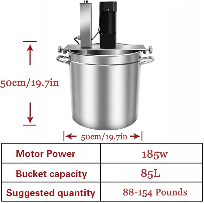 Commercial Automatic Stir, Food Mixer Pot Stirrer Mixer,Automatic Cooking Machine Adjustable Stirring Speed,Commercial Pot Seasoning Bottom Soup Sauce Stirrer for for Making Jam, Sauce(85L)