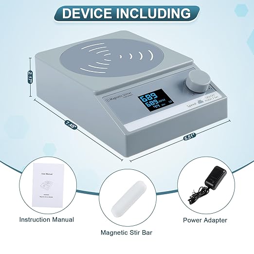 Digital Magnetic Stirrer w/Timer, 100fl.oz Magnetic Stir Plate, Magnetic Mixer w/LCD Display, Lab Stirrer w/Stir Bar (w/o Heating)