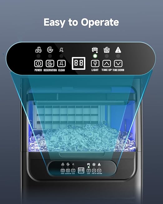 EUHOMY Commercial Ice Maker Machine,80lbs/24H,36 Ice Cubes in 8-12 Mins,Under Counter Ice Maker with Water Filter,12lbs Storage Capacity,Freestanding Ice Machine for Home/Bar/Cafe/Restaurant