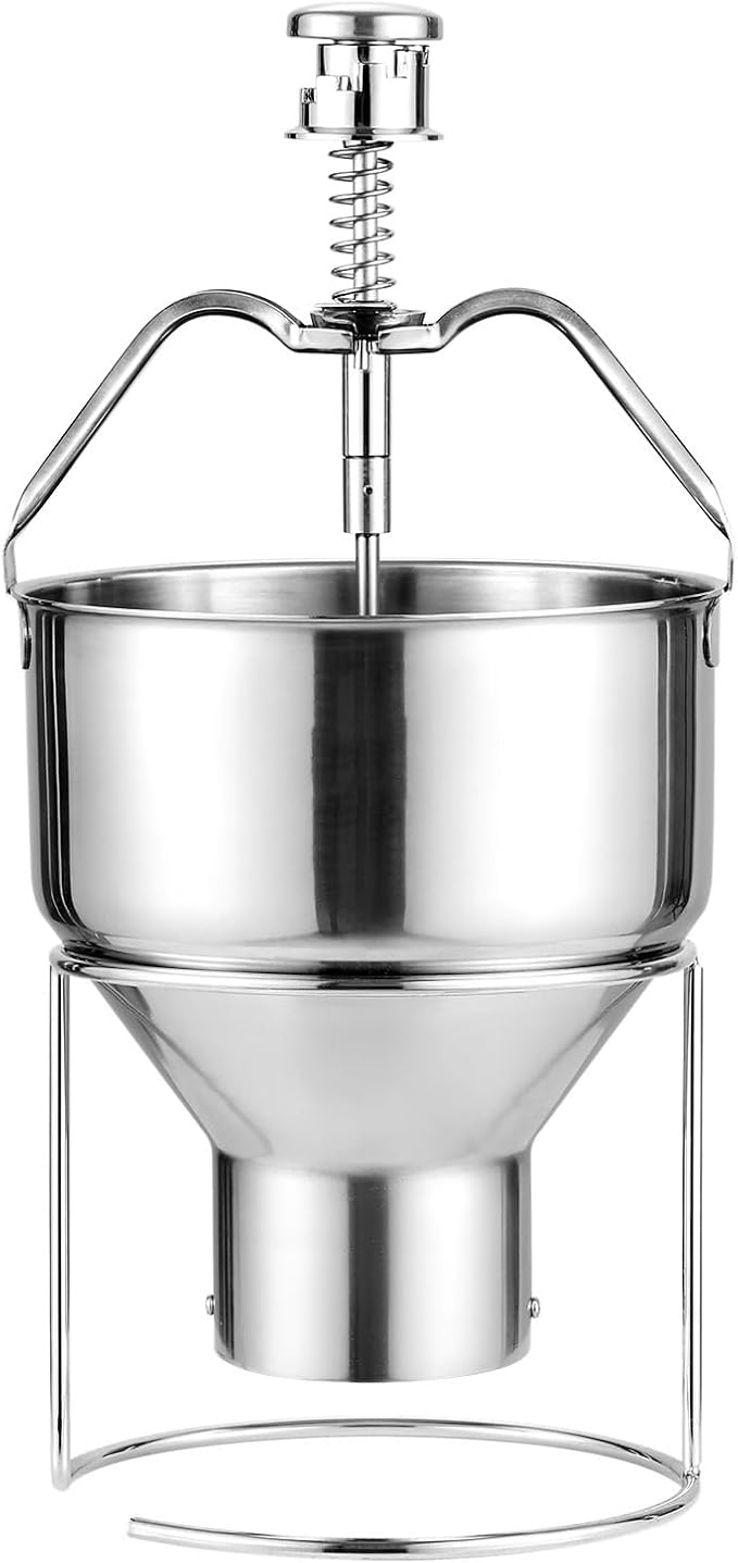 VEVOR Donut Depositor, Large Capacity Manual Donuts Dropper, 304 Stainless Steel Commercial Batter Dispenser, 6 Thicknesses Adjustment Doughnut Hopper with Stand, For Restaurant Cafe Bakery Kitchen