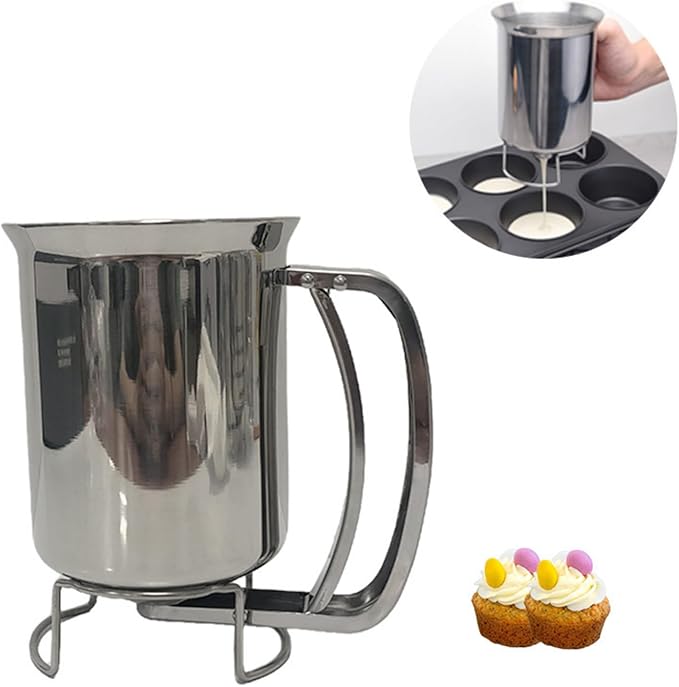 Batter Dispenser Baking Tool, 900ml Pancake Batter Dispenser for Baking Cake Cupcakes Crepes Waffles Accessory